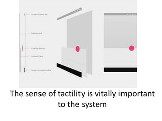 The sense of tactility is vitally important
to the system
 
