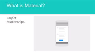 What is Material?
Object
relationships
 