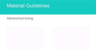 Material Guidelines
Hierarchical timing
 