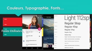 Couleurs, Typographie, Fonts…
Fonts Utilisées « ROBOTO »