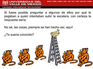 Si fuese posible preguntar a algunos de ellos por qué le pegaban a quien intentaban subir la escalera, con certeza la respuesta sería: No sé, las cosas ¡siempre se han hecho así, aquí! ¿Te suena conocido? 
