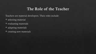 Material Roles Comprehensive Guide to Material Development in Education: Evaluation ...