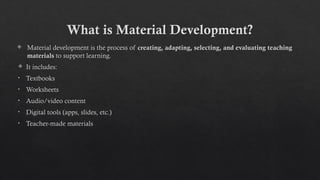 Comprehensive Guide to Material Development in Education: Evaluation ...