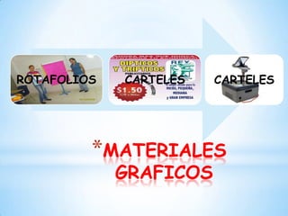 ROTAFOLIOS   CARTELES   CARTELES




         *MATERIALES
             GRAFICOS
 