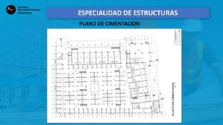 ESPECIALIDAD DE ESTRUCTURAS
PLANO DE CIMENTACION
 