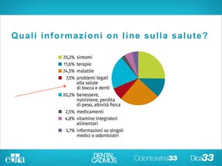 Quali informazioni on
line sulla salute?
Quali informazioni on line sulla salute?
 