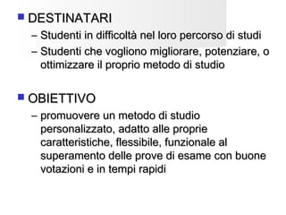 Materiale Studio Materiale informativo laboratorio_metodo di studio | PPT