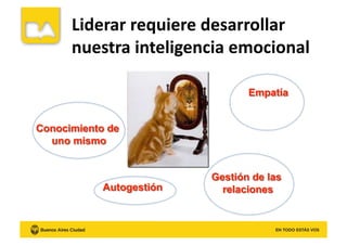 Liderar	
  requiere	
  desarrollar	
  
nuestra	
  inteligencia	
  emocional	
  
 