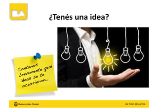 ¿Tenés	
  una	
  idea?	
  
Contanos
brevemente qué
ideas se te
ocurrieron…!
 