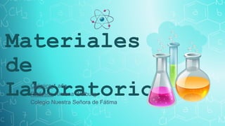 Materiales
de
Laboratorio
Química:1 año
Profesor: Ximena Walburg
Colegio Nuestra Señora de Fátima
 