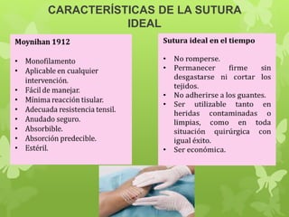 CARACTERÍSTICAS DE LA SUTURA
IDEAL
 