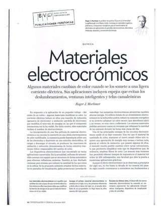 Materiales electroquímicos