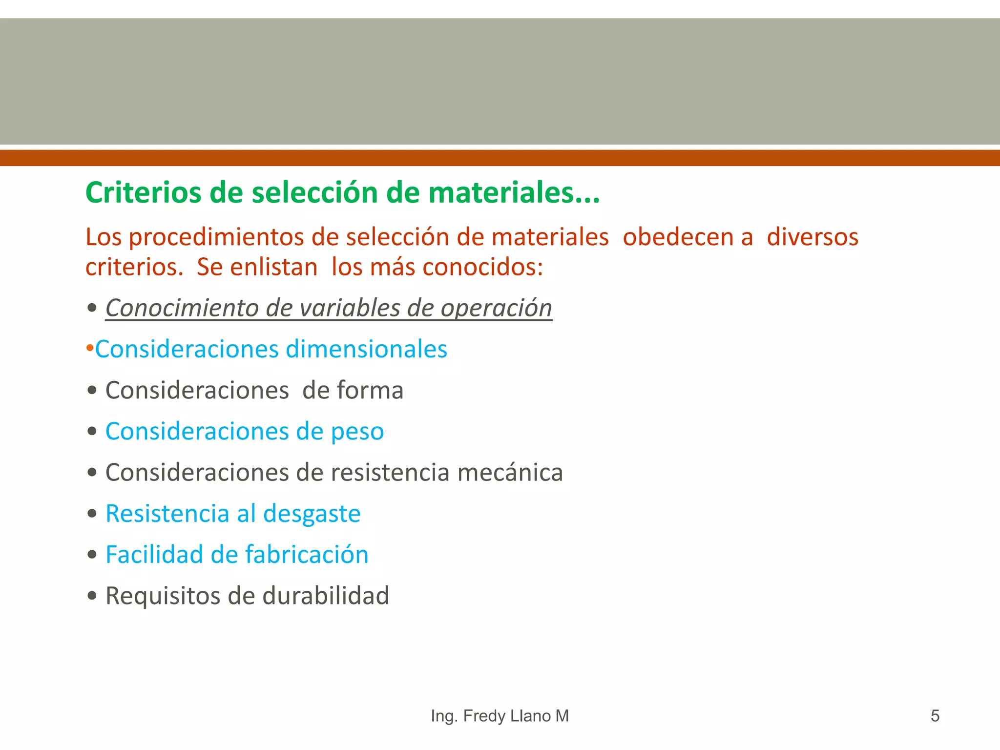 Materiales II- Selección de materiales-Semana 5-Sesión 2 | PPTX ...