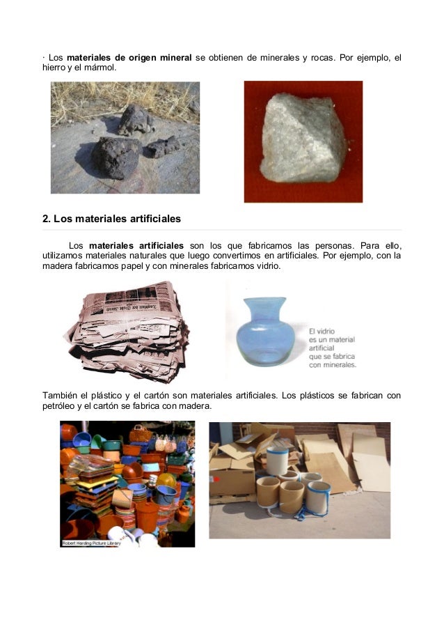 Materiales naturales y artificiales (1)