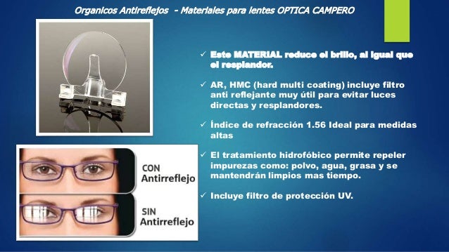 Materiales para lentes a medida optica campero