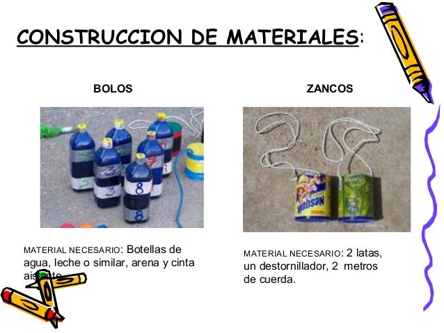 que tipo de material reciclable hay en educacion fisica
