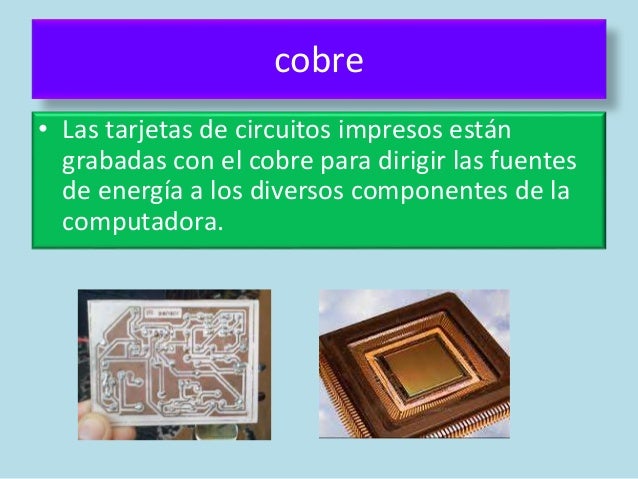 Materiales usados en la fabricación de una computadora