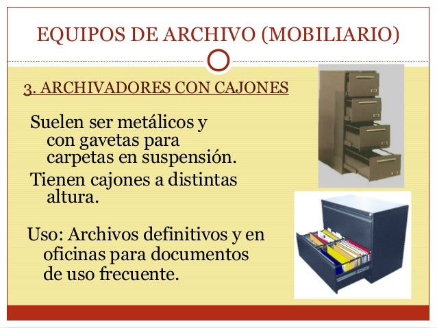 Materiales y equipos de archivo