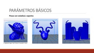 PARÁMETROS BÁSICOS
Piezas con voladizos: soportes
 