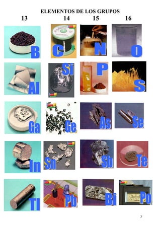 3
ELEMENTOS DE LOS GRUPOS
13 14 15 16
 