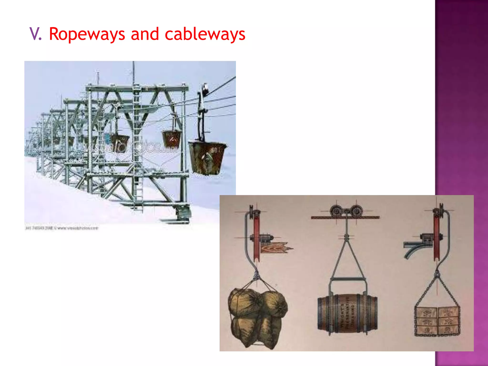 V. Ropeways and cableways
 