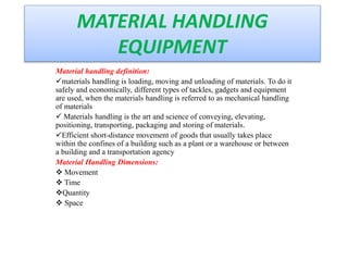 Material handling equipment presentation | PPTX