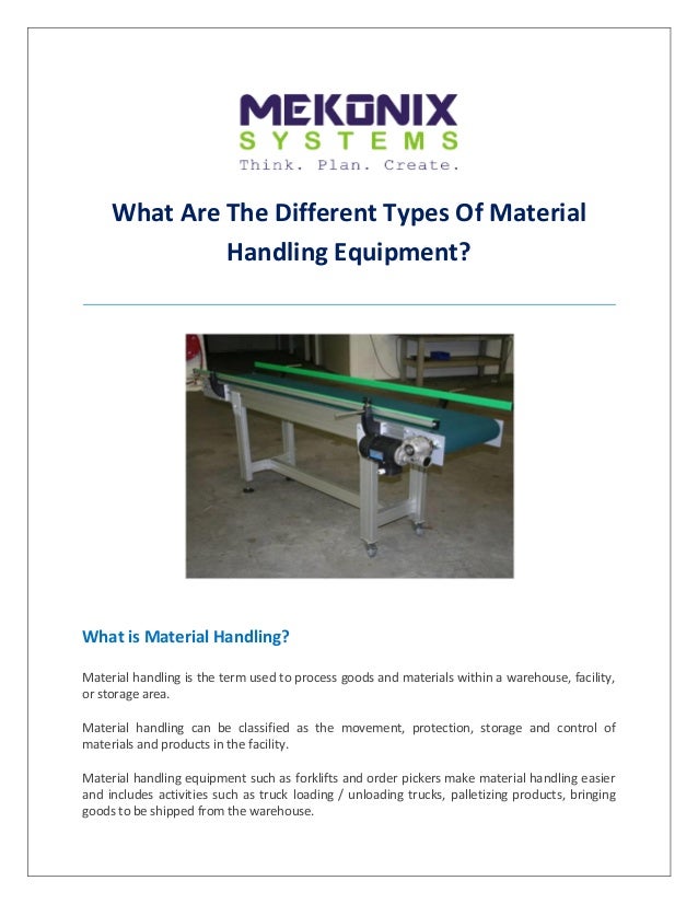 What Are The Different Types Of Material Handling Equipment?