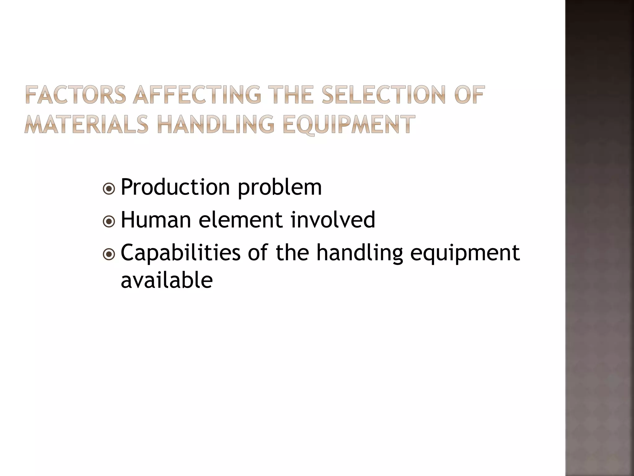 Material handling systems using belt and chain drive PPT