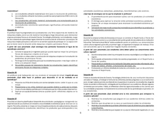 6
matemáticos?
a. Los estudiantes utilizarán material base diez para la resolución de problemas.
b. Los estudiantes utilizarán los textos ycuadernos que proporciona el Ministerio de
Educación.
c. Los estudiantes utilizarán material estructurado y no estructurado para la
resolución de problemas.
d. Los estudiantes construirán aprendizajes significativos utilizando material
simbólico.
Situación 05
El profesor Isaac ha programadoconsus estudiantes una feria expositiva de modelos de
máquinassimples, conel uso de material tecnológico (lego educativo), para demostrar
algunos principios físicos en el áreade Ciencia, Tecnología yAmbiente. Los estudiantes, luego
de dos sesionesde aprendizaje logran dominar la construcciónde diferentes prototipos de
máquinassimples peropese a estoaúnno se sientencapacesde participar en la exposición
por no tener claro la relación entre máquinas simples y principios físicos.
A partir del caso presentado ¿Qué estrategia más pertinente favorecería el logro de los
aprendizajes previstos?
a. Solicitar el apoyode un ingeniero para que pueda explicar mejor los principios
físicos de máquinas simples en el aula.
b. Presentar un videosobre la construcción de máquinas simplescon la resolución de
problemas de principios físicos.
c. Postergar la feriaexpositiva para que los estudiantespuedan investigar sobre el
tema y se preparen mejor.
d. Desarrollar una guía de laboratorio donde los estudiantes logren identificar
principios físicos en máquinas simples.
Situación 06
Un profesor está trabajando con sus alumnos el concepto de mitad. A partir del caso
presentado ¿Qué debe hacer el profesor para desarrollar el rol de mediador en el
aprendizaje?
a. Preparar una ficha de la teoría ycon varios ejemplos reales sobre lo que es una
mitad.
b. Proporcionar a los niños material que puedan doblar o cortar por la mitad.
c. Llevar al aula objetos partidos por la mitadpara que los niños puedanobservarlos.
d. Explicar conayuda de láminas cómose pueden partir diferentes objetos en la
mitad.
Situación 07
Pilar Díaz enclase ha planificadoel desarrollo de actividades pedagógicas recogiendo las
experiencias de sus alumnos conrelacióna lasactividades económicas que se realizan en la
región. Para ello, presenta un mapa conlos principalesproductos de cada provincia;después
de sus explicacioneslos estudiantes identifican los productos que corresponden a las
actividades económicas extractivas, productivas, transformativas y de servicios.
¿Qué tipo de estrategias son las que ha empleado la profesora?
a. El panelde discusión para reconocer cuáles son los productos y la actividad
económica.
b. El diálogo para explicar la relación entre actividad económica y producto.
c. Empleo de un mapa conceptual para reconocer la actividad económica y el
producto.
d. Utilizaciónde mapa mudoypreguntasmotivadoraspara identificar los productos y
las actividades económicas.
Situación 08
Durante la semana turística de Amazonas enla que se celebra el Raymillacta o fiesta del
pueblo, la profesora Leonor ysus estudiantesdel quinto grado de secundaria de la Institución
Educativa “SeminarioJesús María” estánacordando poner en práctica sus conocimientos
sobre cultura regional ypara ello, enprimer lugar, se organizanenequipos de trabajo. Ellos
son conscientes que a la ciudad han llegado muchos visitantes.
A partir del caso presentado ¿Los estudiantes cómo deben aplicar sus conocimientos sobre
cultura regional?
a. Dandoevaluaciones sobre los principales recursos arqueológicos yecológicos de la
región.
b. Participando activamente entodos los eventos programados en el Raymillacta o
fiesta del pueblo.
c. Preparandoun ambiente enla Institución Educativa para brindar información útil a
través de videos, afiches, simulaciones de viajes, etc.
d. Elaborandouninforme detalladode todaslas actividades que se desarrollaron
durante el Raymillacta.
Situación 09
Fidela es docente del área de Ciencia, Tecnología yAmbiente de una Institución Educativa
ubicada enTiabaya, al trabajar el tema de los alimentos plantea preguntas a sus estudiantes
para recoger saberesprevios escribiendolas respuestasenla pizarra;los estudiantes, leugode
haber resumidola información entregada por la profesora en sus cuadernos, dibujan algunos
alimentos que consumen. Fidela, al reflexionar sobre los logros alcanzados se da cuenta que
las actividades propuestas nofavorecieronla construcciónde los aprendizajes esperados en
sus estudiantes.
A partir del caso presentado ¿Qué actividad sería la más convenietne para enriquecer la
secuencia aplicada?
a. Pedirles a los estudiantes que peguen en sus cuadernos láminas sobre los
alimentos.
b. Pedirles que resuelven en su casa un cuestionario sobre los alimentos.
c. Pedirles a los estudiantesque lleven diferentes tipos de alimentos para organizarlos
y clasificarlos.
d. Pedirles a los estudiantesque repasen en sucasa la informaciónregistrada en sus
 