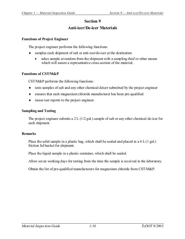Material inspection guide