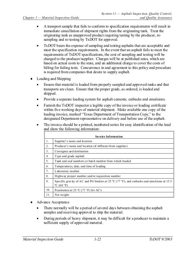 Material inspection guide