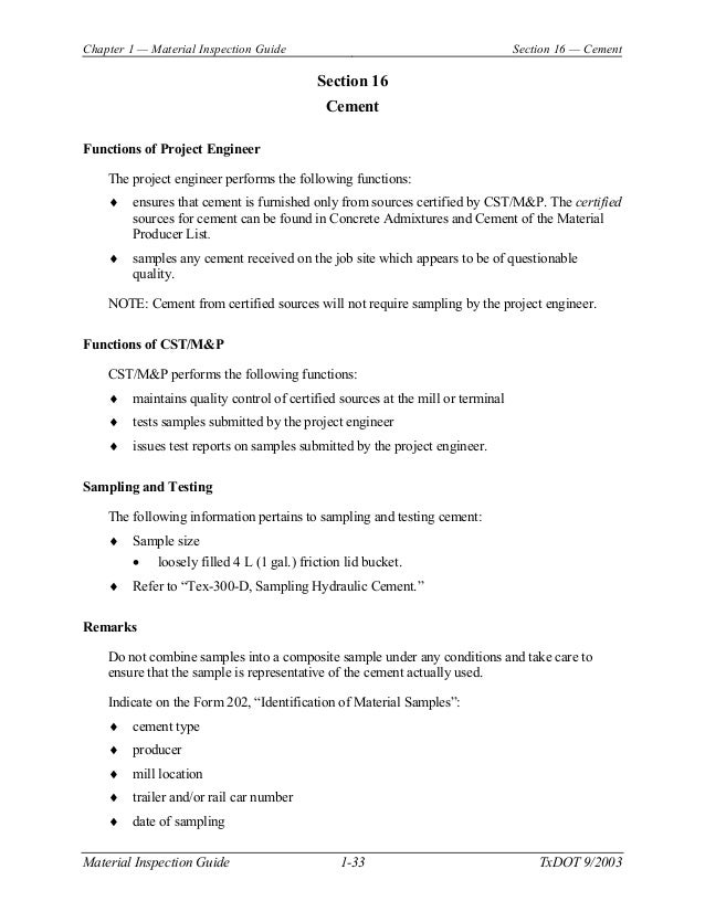 Material inspection guide