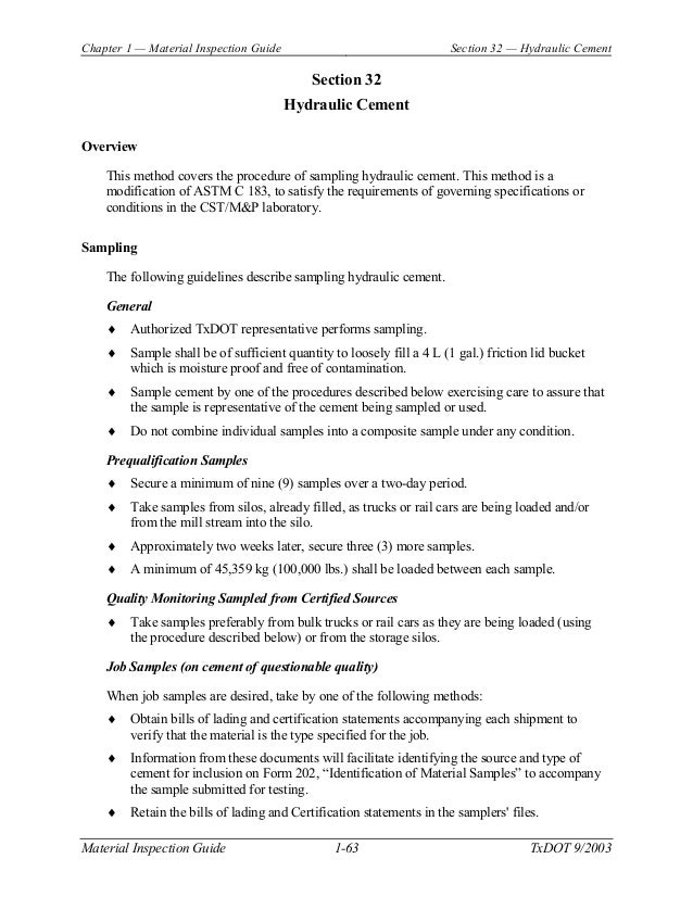 Material inspection guide
