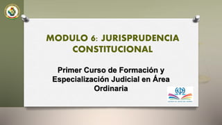 MODULO 6: JURISPRUDENCIA
CONSTITUCIONAL
Primer Curso de Formación y
Especialización Judicial en Área
Ordinaria
 
