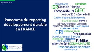 Décembre 2013

Panorama du reporting
développement durable
en FRANCE

1

 