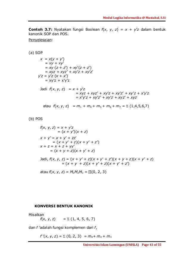 25++ Contoh Soal Aljabar Boolean Sop Dan Pos - Kumpulan Contoh Soal