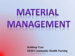 Kuldeep Vyas
HOD Community Health Nursing
Kuldeep Vyas M.Sc. N. 1
 