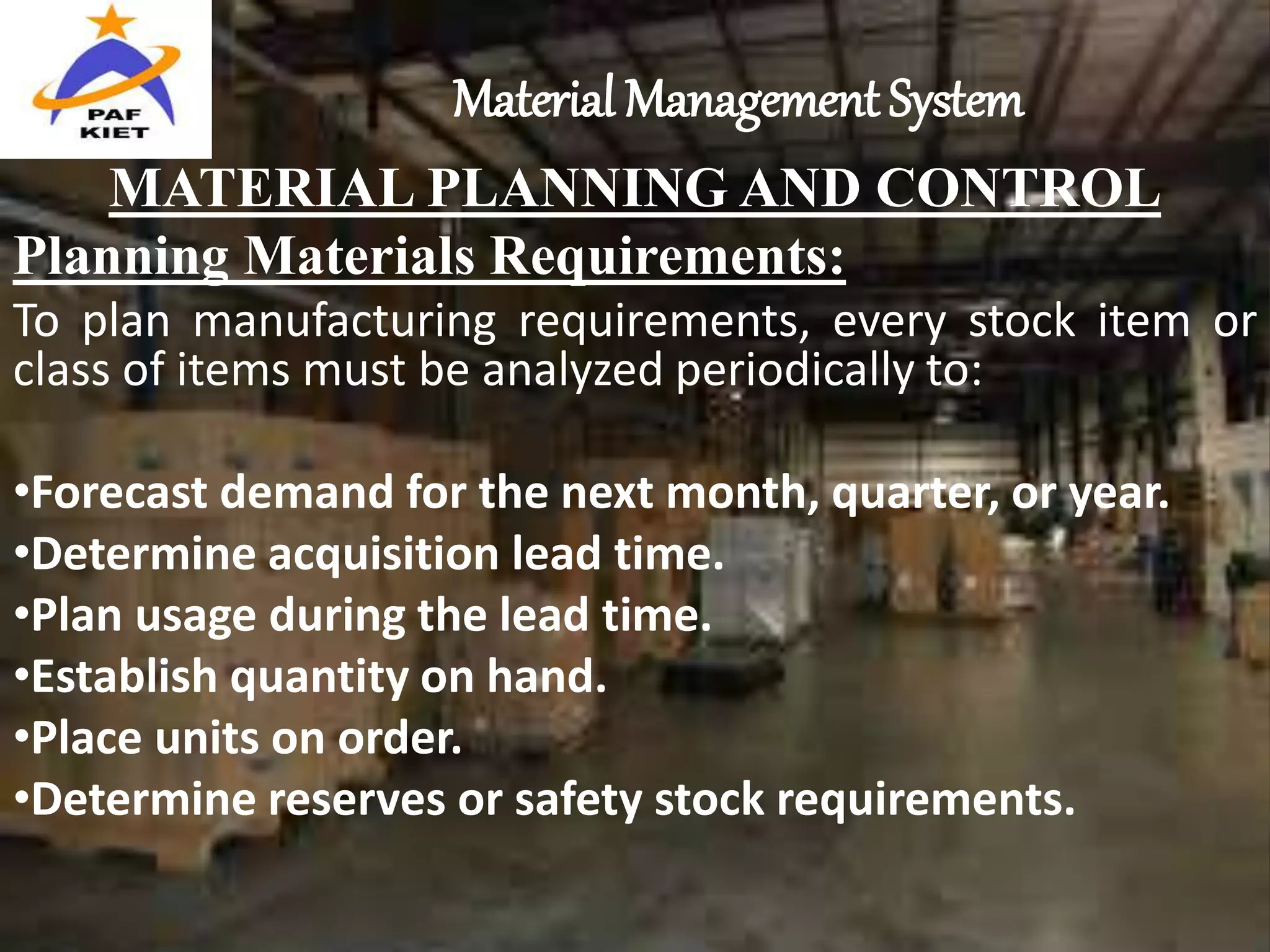Material management control power point presentation | PPT