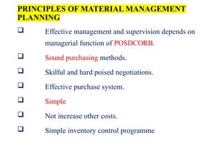 material management ppt planning and procurement of material manargment ...