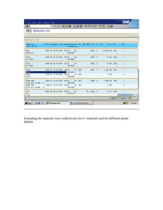 Material master mm01 | PDF