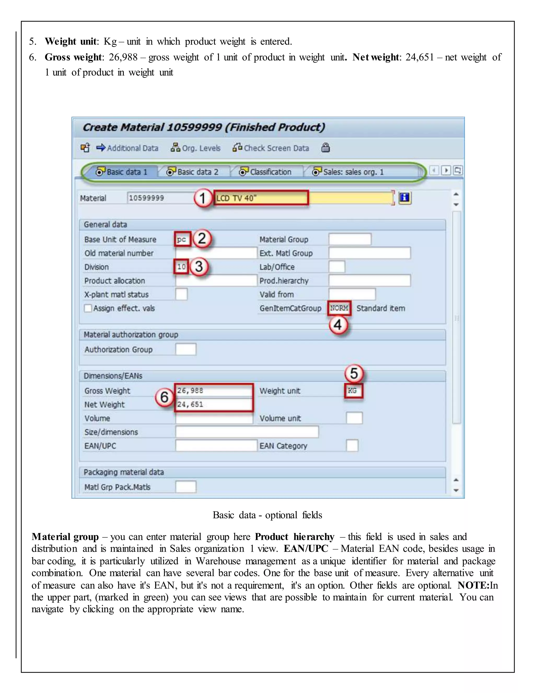 Material master views | DOCX