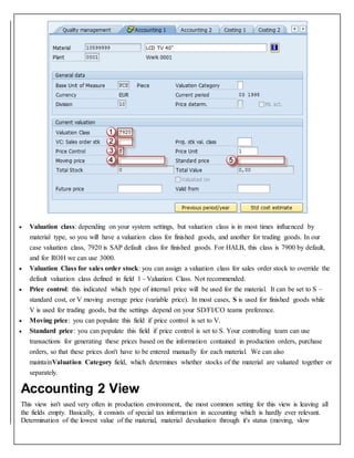 Valuation Class In Sap Material master views | DOCX