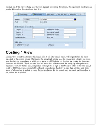 Material master views | DOCX