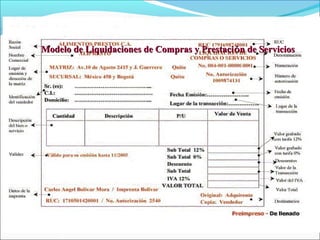 Modelo de Liquidaciones de Compras y Prestación de Servicios
 