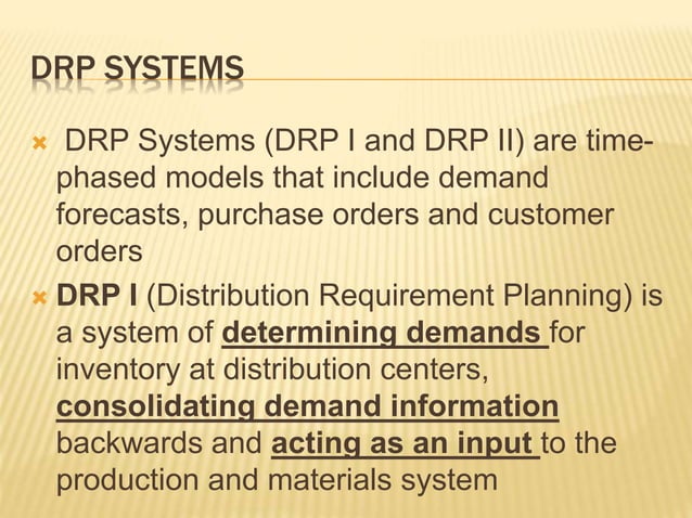 Material management flow and DRP | PPT