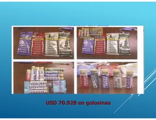 USD 70.928 en golosinas
 
