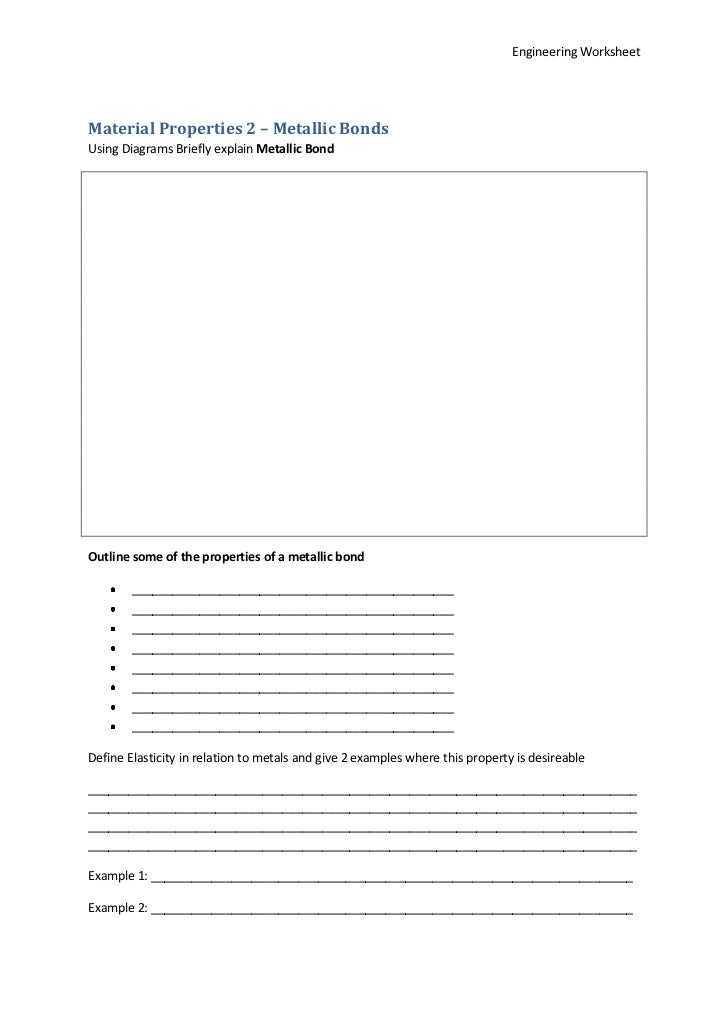 Material properties 2 metallic bonds