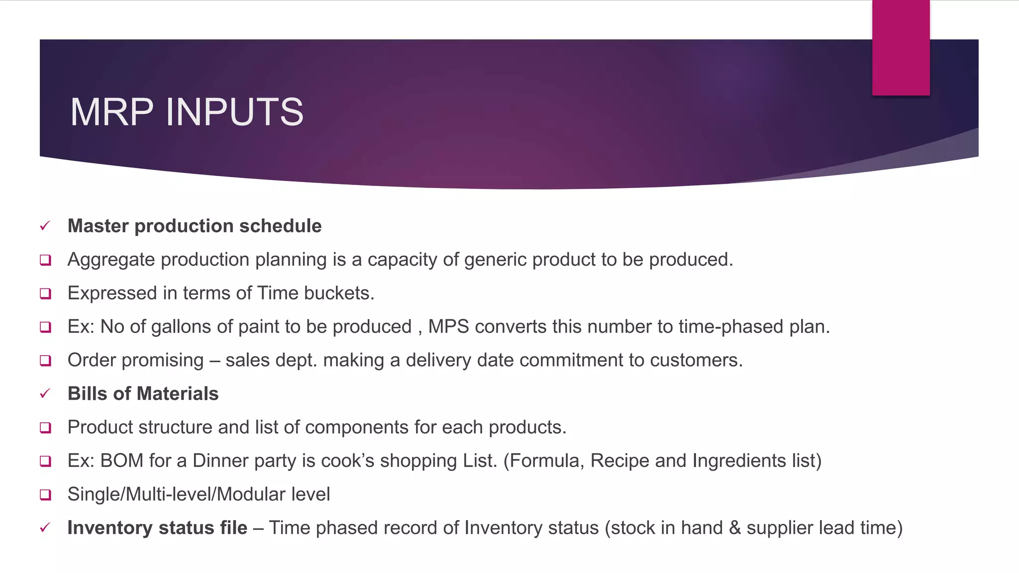Material requirement planning - Production and Operation Management | PPTX