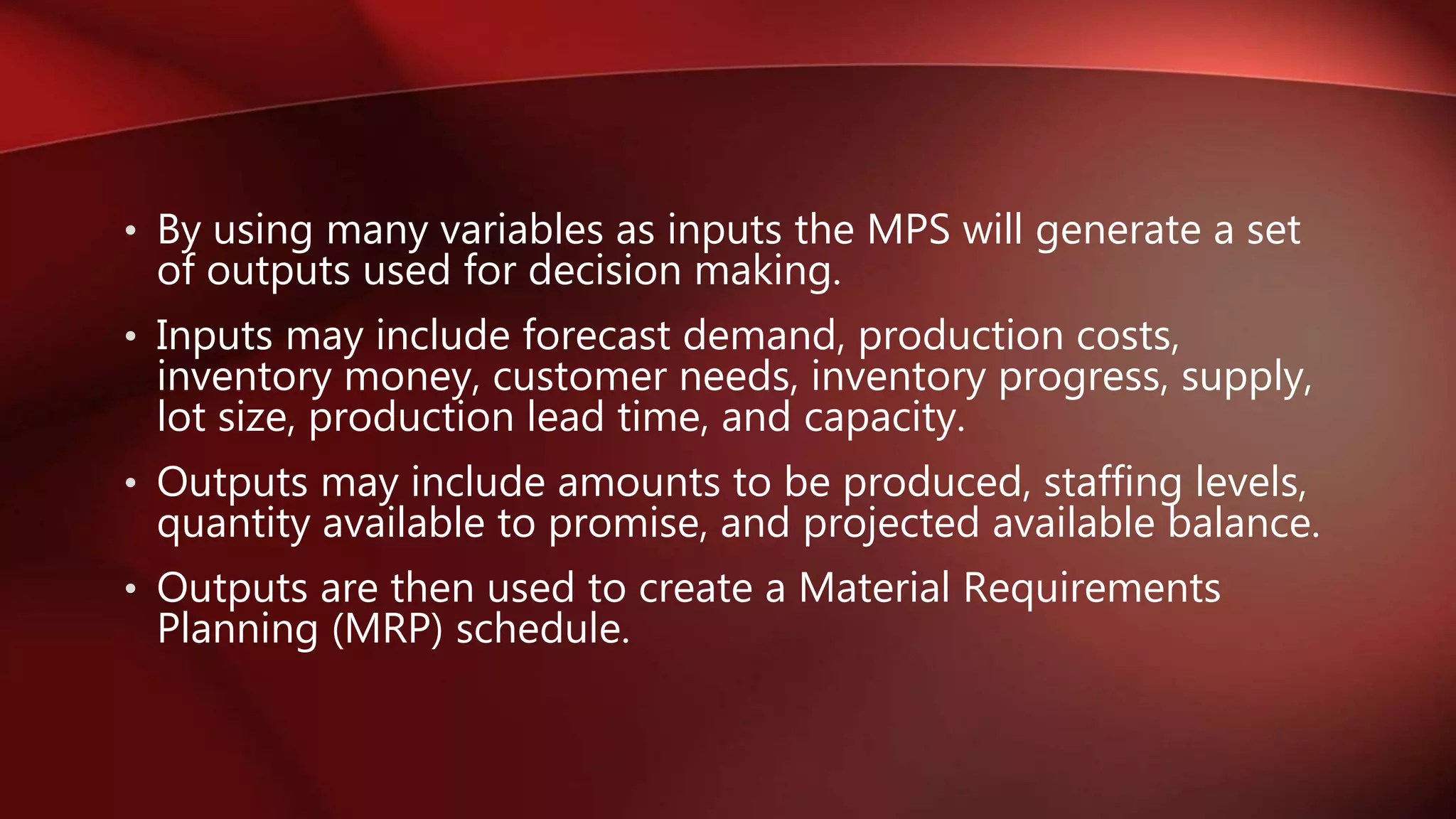 Material Requirement Planning (mrp) | PPTX