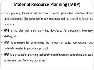 Material resource planning | PPT